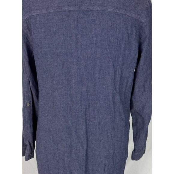 J. Jill Denim Small Petite Button Front Shirt Dress Long Sleeve Collar Cotton - Picture 7 of 8